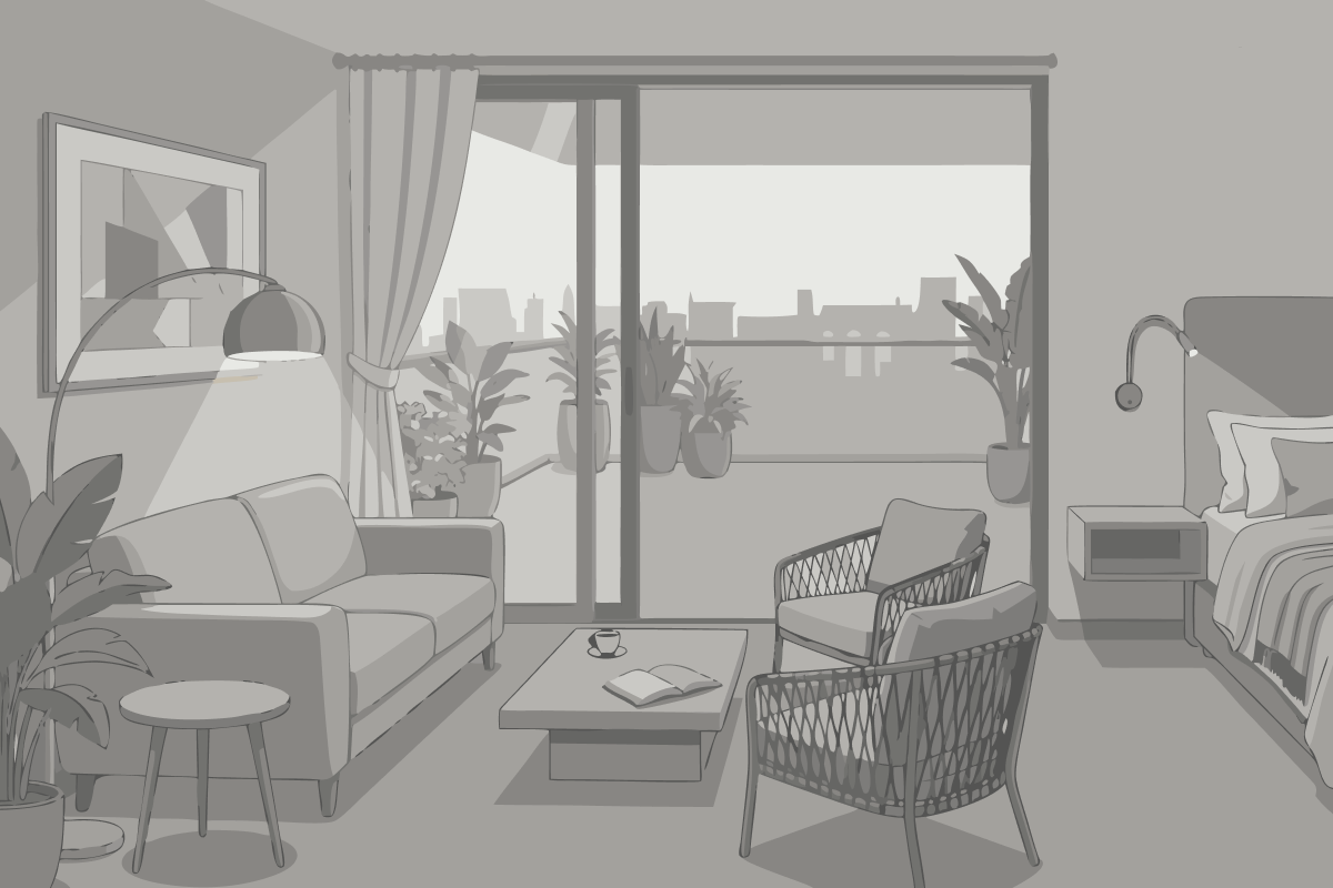 Vierbettzimmer mit Gemeinschaftsbad